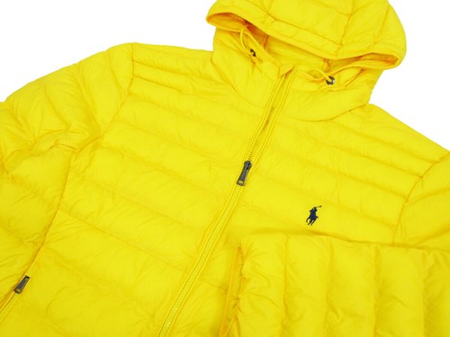 Polo Ralph Lauren Hooded Packable Full Zip Puffer Down Jacket - Yellow (Navy) - - Picture 3 of 4