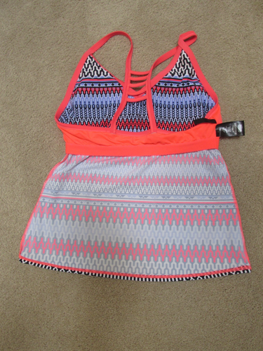 AeroXPosur Tankini Top Size 14 Orange Multi-Colored Free Shipping - Picture 5 of 10