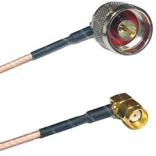 RG316 N MALE ANGLE to RP-SMA MALE ANGLE RF Cable FAST-SHIP LOT