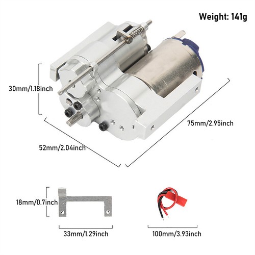 Three-Generation Full Metal 2 Speed Gearbox Transmission w/Servo For WPL B14 D90 - Picture 11 of 42