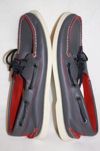 Sperry Top-Sider #STS10057 A/O 2 Eye Gray Slip On Boat LOAFER Shoes Men's SZ 9 M - Picture 5 of 9