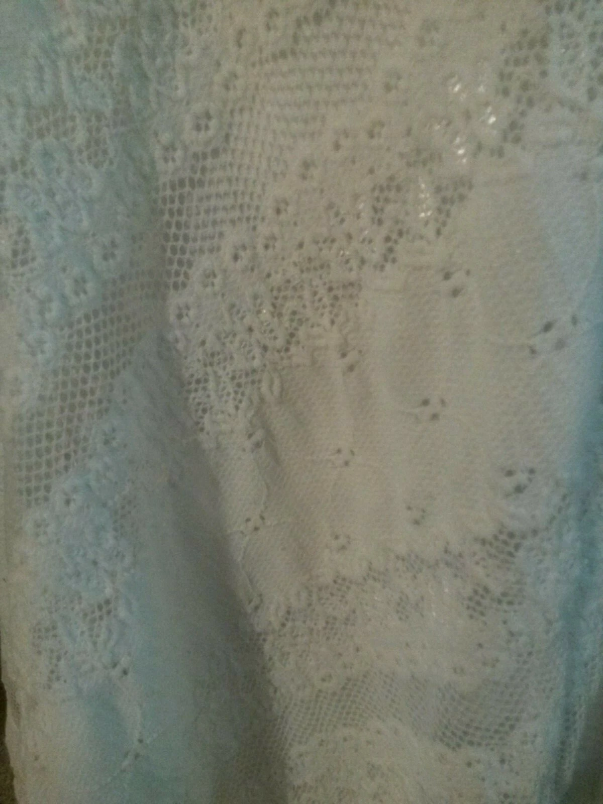 OFF WHITE Abito Dressbarn taglia 4 bianco sporco foderato con disegni in pizzo 40" lungo 15 1 2" busto