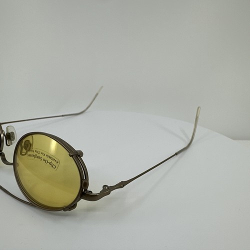 New VINTAGE Emporio Armani 138 EYEGLASSES With Clip-On C. 1217 Matte Gold 50mm - Picture 13 of 18