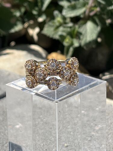 Sonia B. Designs Diamond & 14K Yellow Gold Branded Stacked Ring Sz 6 1.20 CTW - Picture 4 of 10