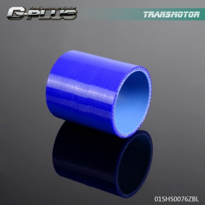 Fit For 76mm Long Silicone Straight Hose Coupler Turbo Intercooler Blue Hose