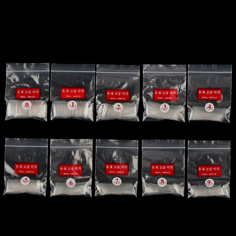 500 un. Puntas de uñas postizas acrílicas cubierta completa ovalada redonda arte en uñas falso manicura hágalo usted mismo Foto 2 de 4