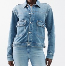Nwt Mother The Rootin Tootin Horsin Around Mid Blue Denim Jacket Womens Medium