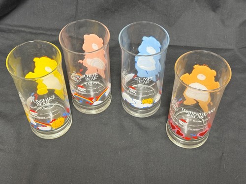 Vintage 1983 4 Care Bears Drinking Glasses Pizza Hut Limited Edition Glass - Picture 2 of 3