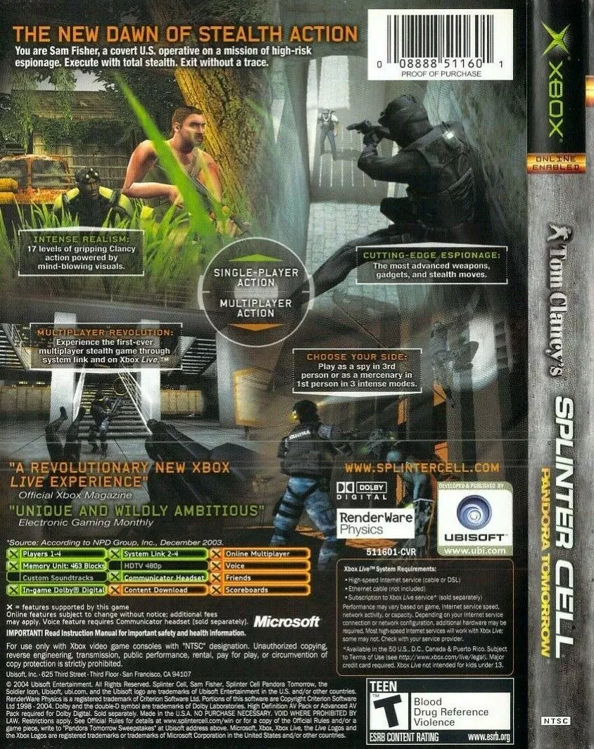 Tom Clancy's Splinter Cell: Pandora Tomorrow for Xbox