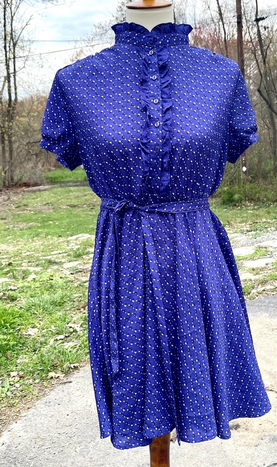 Vestido I Love H81 Feminino Azul Floral Fluxo Vintage Como Médio - Imagem 2 de 4