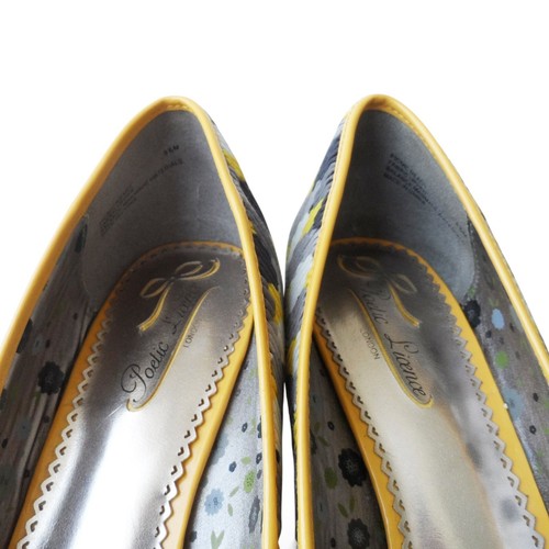Tacones de cuña florales listos para picnic Poetic Licence London amarillos negros para mujer 8,5 m - Imagen 10 de 12
