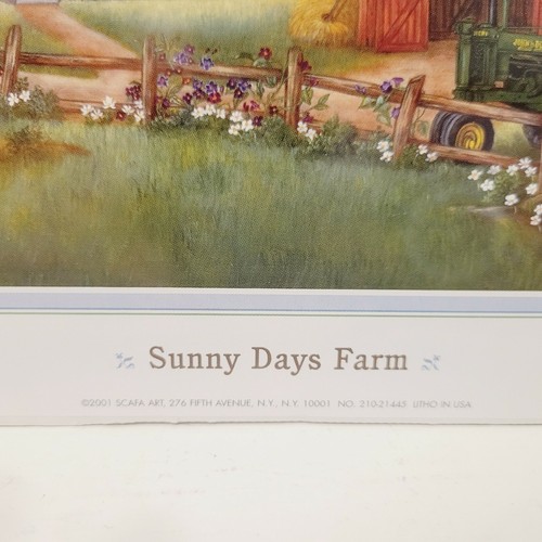 2001 Scafa Kunstdruck Sunny Days Farm Litho in USA Farming Farm House roter LKW - Bild 2 von 5