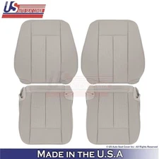 2007-2014 For Ford Expedition XLT Cloth Fabric Front Seat Covers Med Light Stone