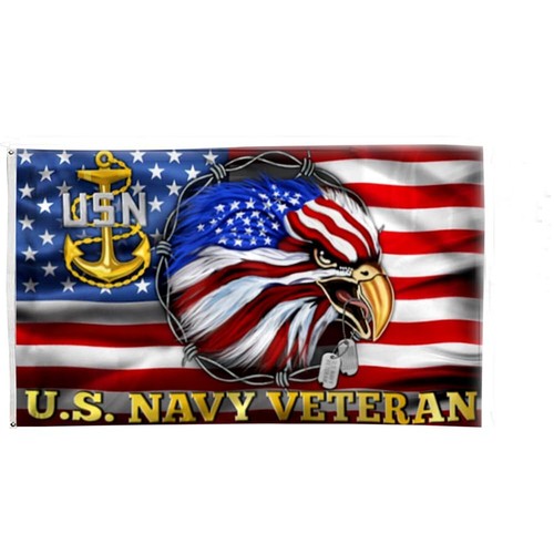 U.S. Eagles Veteran Flag USN American Eagle Navy Flags outdoor indoor 3x5ft b...