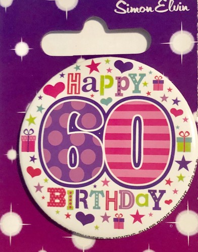 Small metal Birthday badge with safety pin, 50th or 60th Birthday, brand new - Picture 8 of 24
