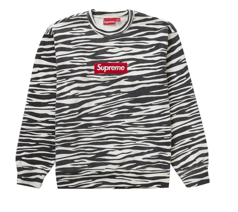 Supreme FW22 Box Logo Crewneck BOGO Zebra Size XL New