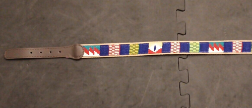 Unisex Size 36 A Tail We Could Wag Canvas Multi Pattern Belt W/ Brass Buckle - Picture 5 of 12