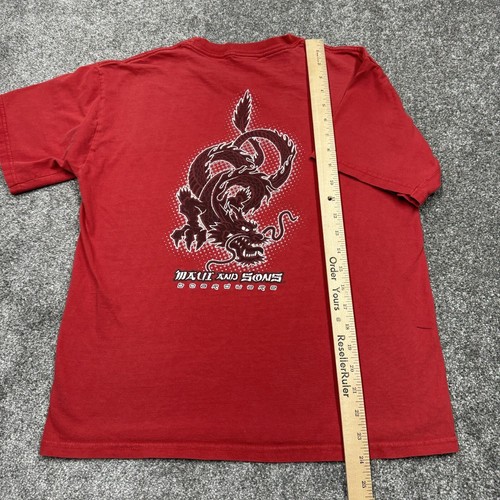 Maui and Sons Shirt Men XS Red Surf Boardware Dragon Vintage 90s Beach USA - Picture 8 of 11