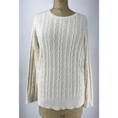 St. John's Bay Cream Cable Knit Sweater Size Large - Bild 1 von 6