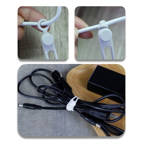 Silicone Cable Tie Tidys Wire Holder for Data and Charging Cables Keeps Space - 第 6/18 張圖片