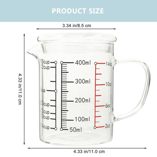 Glass Measuring Cup Liquid Graduated Multi-purpose with Lid Measurement Cups - Picture 3 of 12