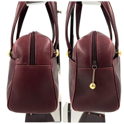 Bolso de Mano GUCCI Mini Boston Cuero Herrajes Dorados Logo Burdeos De Japón - Imagen 18 de 24