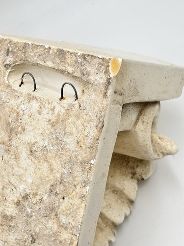 2 Acanthus Leaf Wall Corbel Sconce Shelf Architectural Accents Chalkware Plaster - Picture 12 of 23