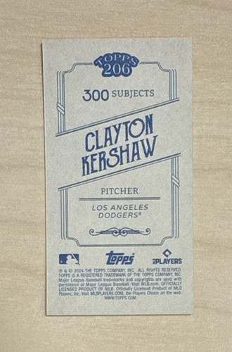 CLAYTON KERSHAW - 2024 Topps 206 (T206) [Base] - #9 - LOS ANGELES DODGERS - Picture 2 of 2