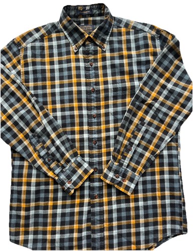 Pendleton Herren M Canterbury blau gelb Knopfleiste Hemd kariert Wolle Pima neu ohne Etikett - Bild 4 von 9