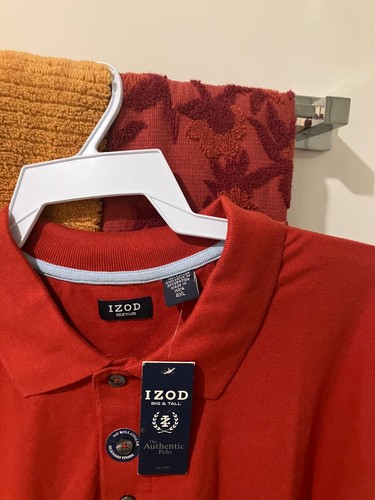 Izod authentic burnt orange   polo golf  Shirt  men's 4XL XXXXL  NWT NEW - Picture 2 of 2