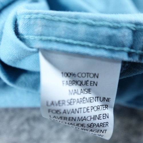 LL Bean Hemd Herren Medium Blau Sunwashed Langarm Baumwolle Taschen Canvas Aqua - Bild 13 von 14