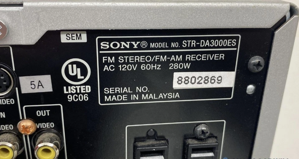 Sony STR-DA3000ES (Untested/As-Is/For Parts Or Repair/No Remote/No Power Cord) - Image 3 of 4
