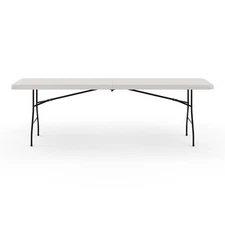 Staples 8' x 30" Heavy Duty Plastic Folding Table White Granite (79233/54273)