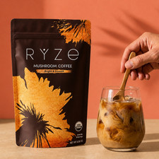 RYZE Mushroom Coffee 30 Servings Organic Energy Gut Health Focus Powder Blend