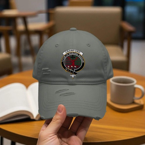 Crawford Crest Distressed Baseball Cap - Picture 3 of 6