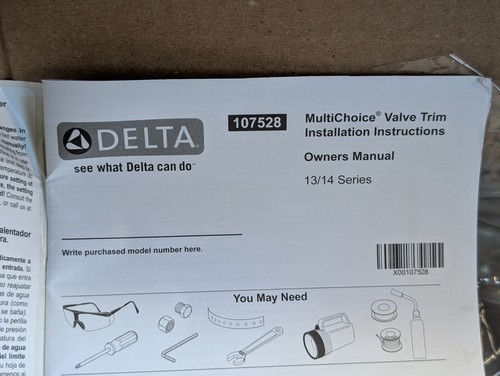 Delta Modern 14 Shower Trim Kit Pack Chrome TRIM with Valve ONLY w/ Shower Head - Picture 24 of 24