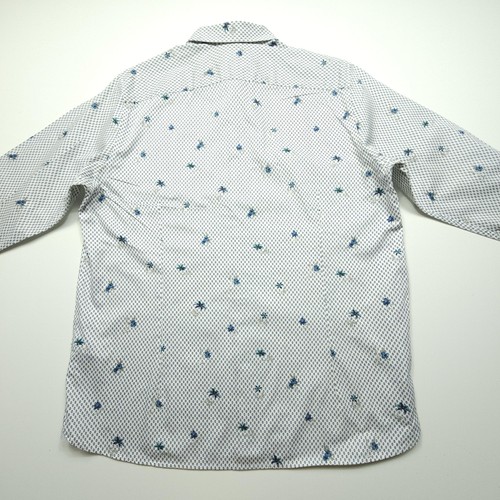 Camisa Ted Baker Para Hombres 7 3XL Blanca Azul Floral Estampado a Lunares Negocios Informal - Imagen 11 de 24