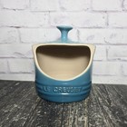 Le Creuset Stoneware Salt Kepper Crock Salt Cellar Teal Blue 10 Ounce