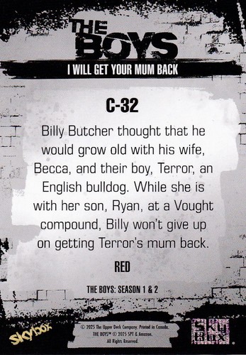 2025 Skybox-UPPER DECK I ragazzi stagione 1&2 "RED PARALLEL" #C-32 TERROR - Foto 2 di 2