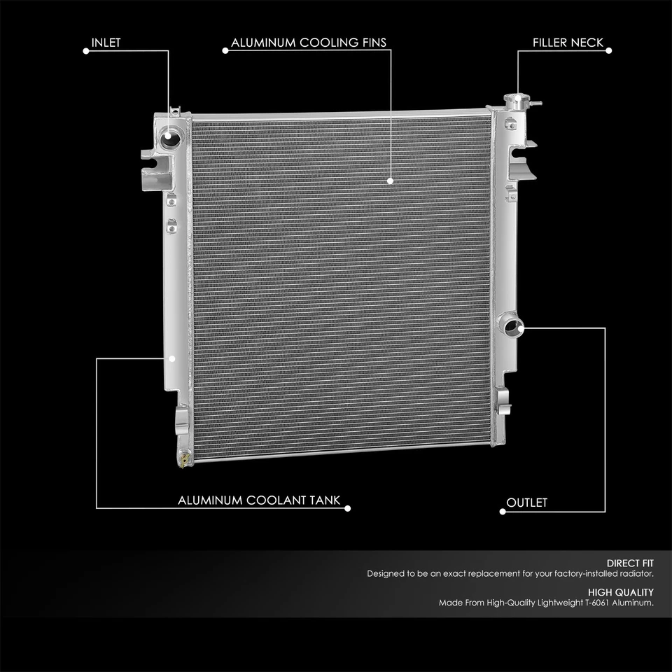 Radiador de rendimiento de 3 filas todo aluminio para 10-12 Dodge Ram 2500 3500 4500 6,7 L Foto 2 de 4
