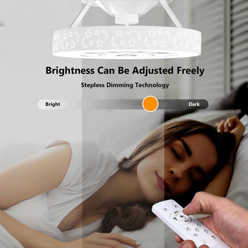 Indoor 23 inch Flush Mount Starry Sky Ceiling Fan w/ LED Light & Remote Control - Picture 7 of 10