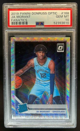 2019-20 Donruss Optic Ja Morant Fanatics Silver Wave RC #168 PSA 10