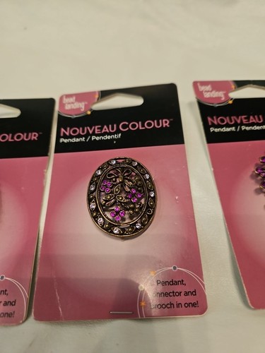 Nouveau Colour Pendant Bead Landing Flower Leaf Lot - Picture 5 of 7