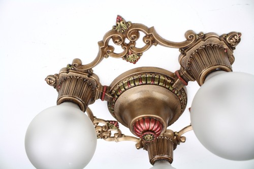 Antique RIDDLE 30's ART DECO Ceiling Light Fixture CHANDELIER PAIR AVAILABLE - Picture 4 of 4