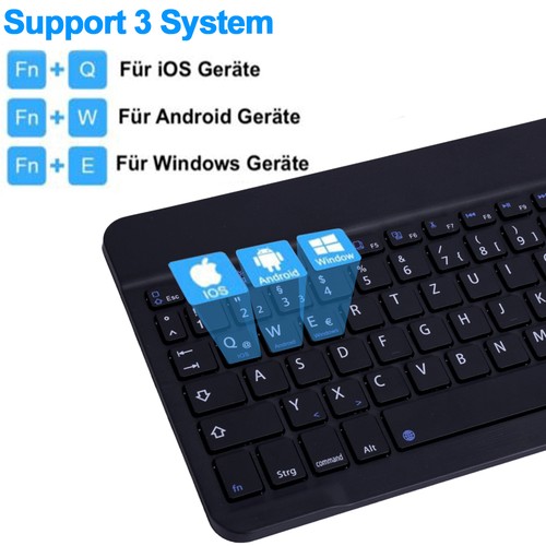 Deutsche Wireless Tastatur Kabellos Tastatur Inkl.Funk Maus PC praktischesTablet - Bild 9 von 14