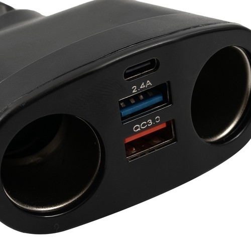 Ładowarka samochodowa Akcesoria samochodowe Samochód terenowy Usw Czarna Typ-C + QC3.0 + 2.4A 120W 360° - Zdjęcie 5 z 24