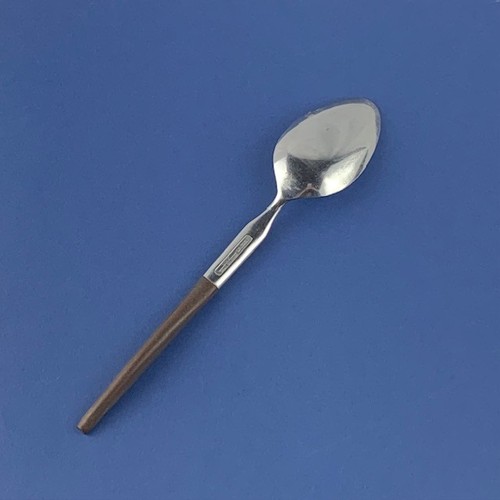 Interpur Edelstahl braun synthetischer Holzimitat Griff Servierlöffel INR19 MCM Vintage - Bild 3 von 6