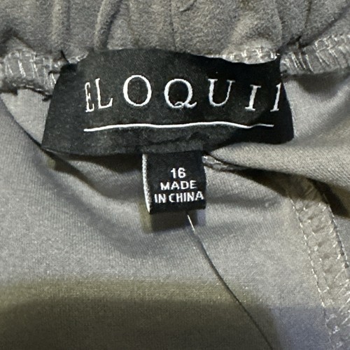 Eloquii Womens Gray Elastic Waist Hi-Rise Stretch Wide Leg Pants Sz 16 LONG New - Picture 6 of 7