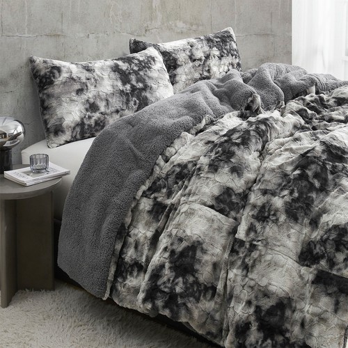 Midnight Snowfall - Coma Inducer® Oversized Comforter Set - Black and White Twin - Picture 3 of 5