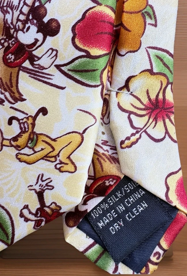 Corbata Mickey Mouse Minnie Donald Tropical Hawaiano Hibisco Parques Disney Foto 3 de 4